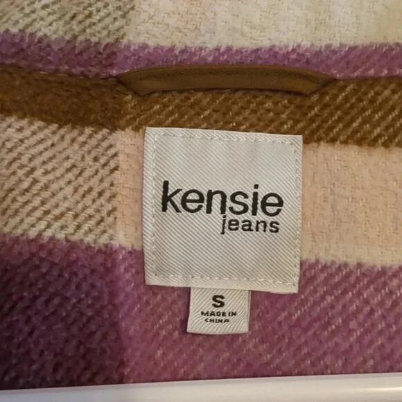 Kensie Jeans Purple and brown flannel with pockets‎ size S - Picture 3 of 5